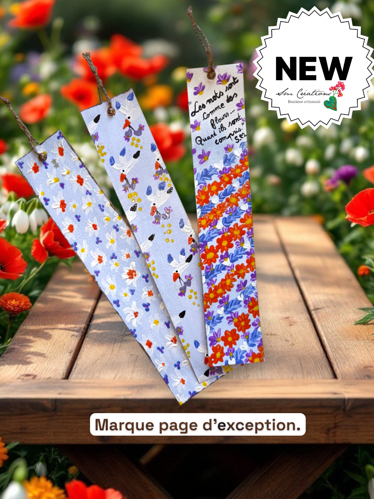Marque page artisanale Collection Floraison 25' - Exemplaire unique signé - Nouveauté 2025