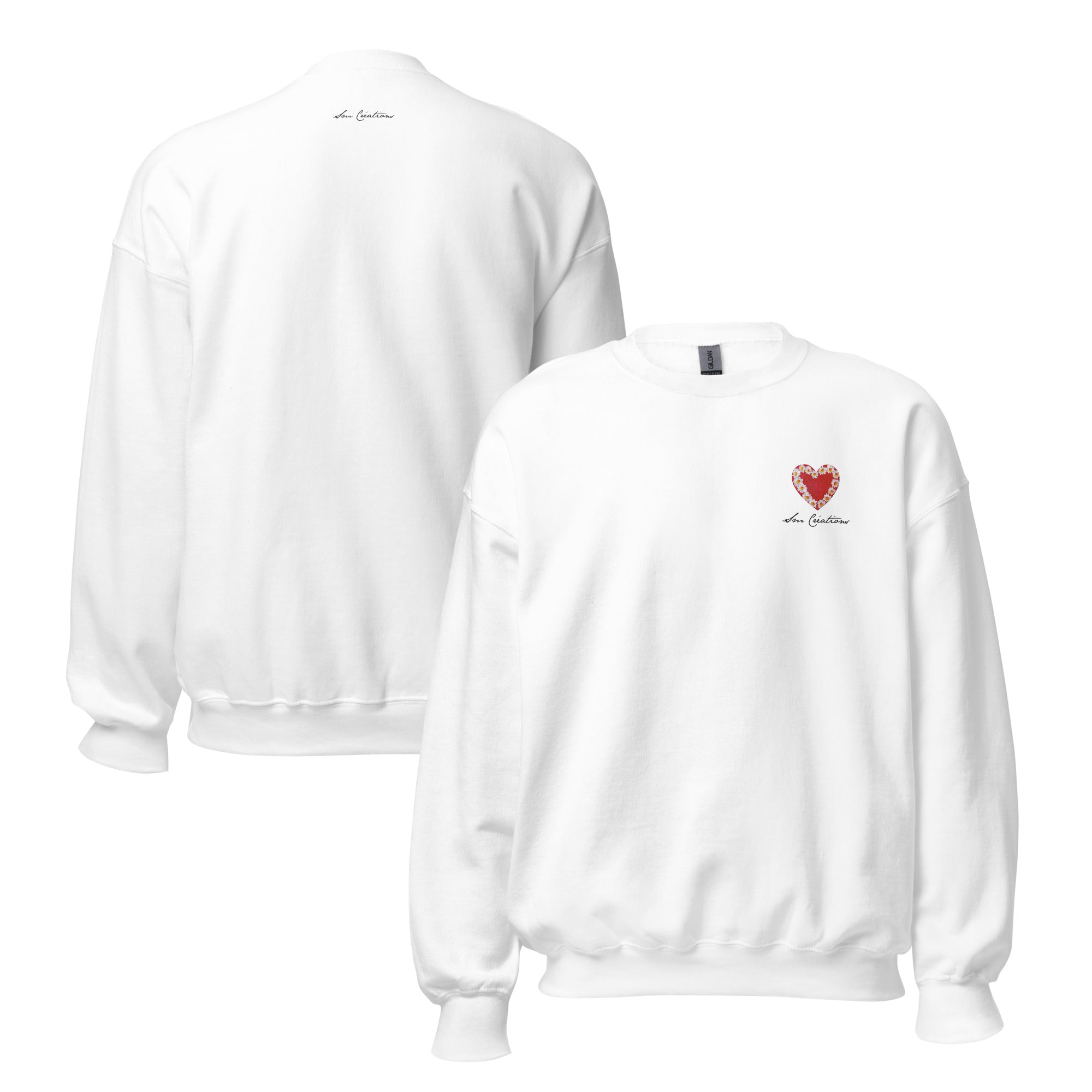 Sweat Unisexe à Col Rond ''Coeur Marguerite " type Classical / Spring Summer 2025