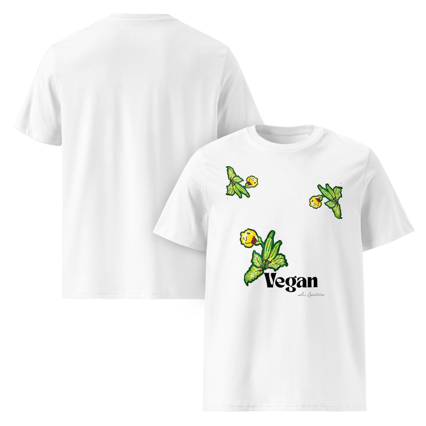 T-shirt unisexe en coton biologique '' Vegan'' Design SM Créations 2025 - Spring Summer 2025