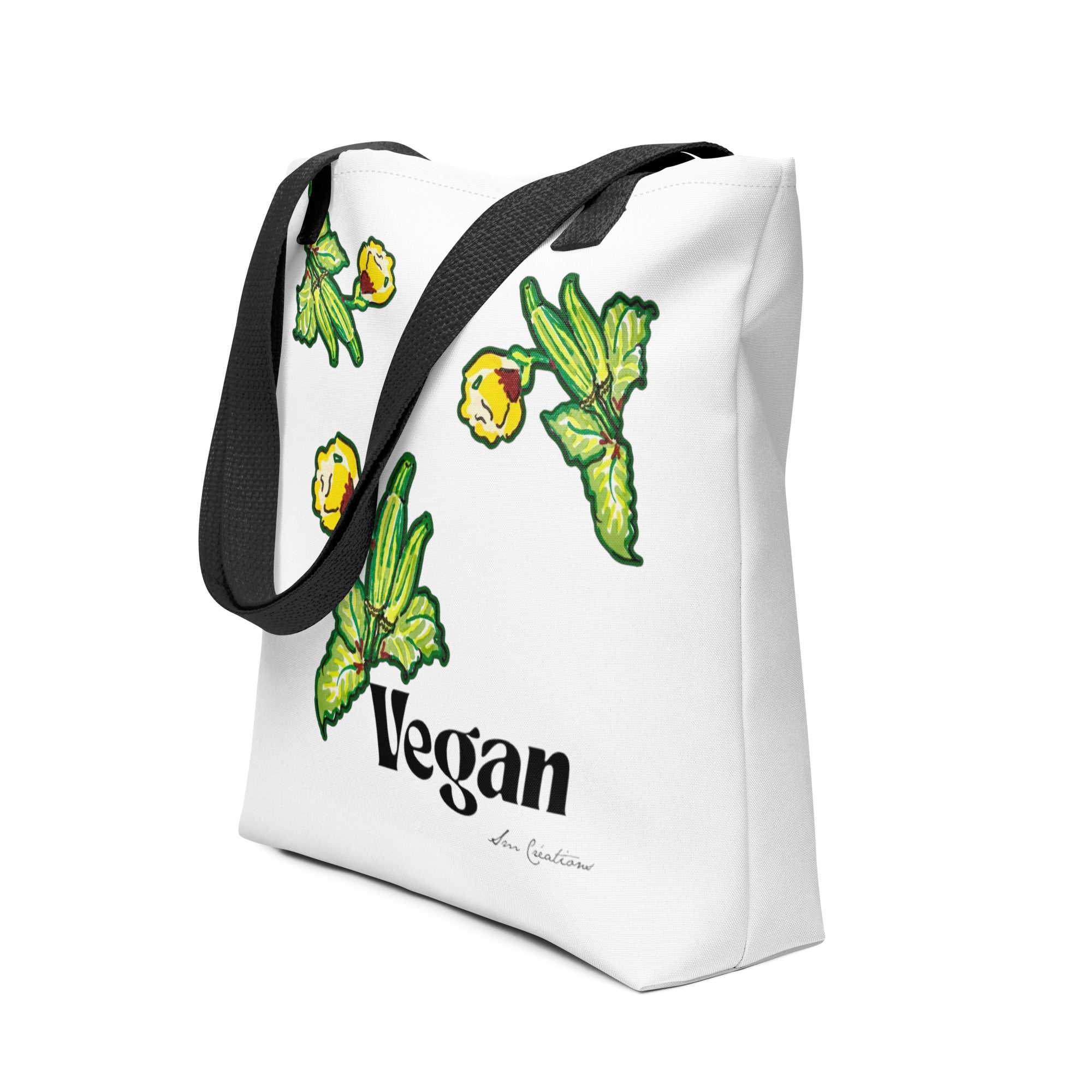 Tote bag de type Fourre tout Printemps Été - Coloris Blanc Design '' Vegan'' 2025