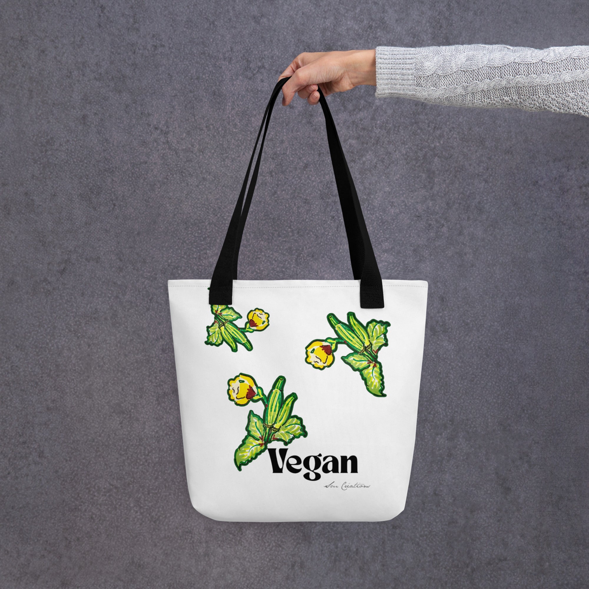 Tote bag de type Fourre tout Printemps Été - Coloris Blanc Design '' Vegan'' 2025