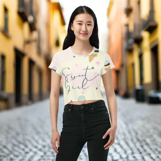 T-shirt Crop-Top imprimé ''Sweetie Girl'' Summer 2025