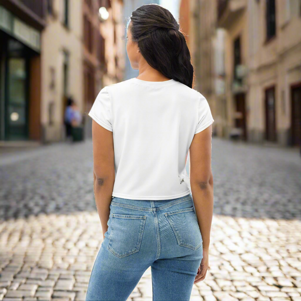 T-shirt Crop-Top imprimé tendance message ''Surf Fever'' E25