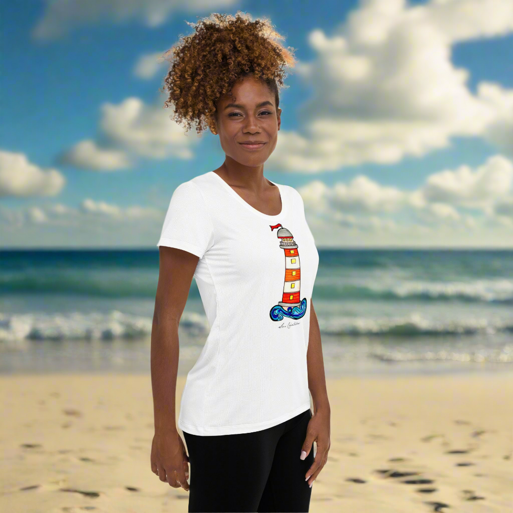 T-shirt Blanc femme Sketch - Summertimes en Phare - Été 2025