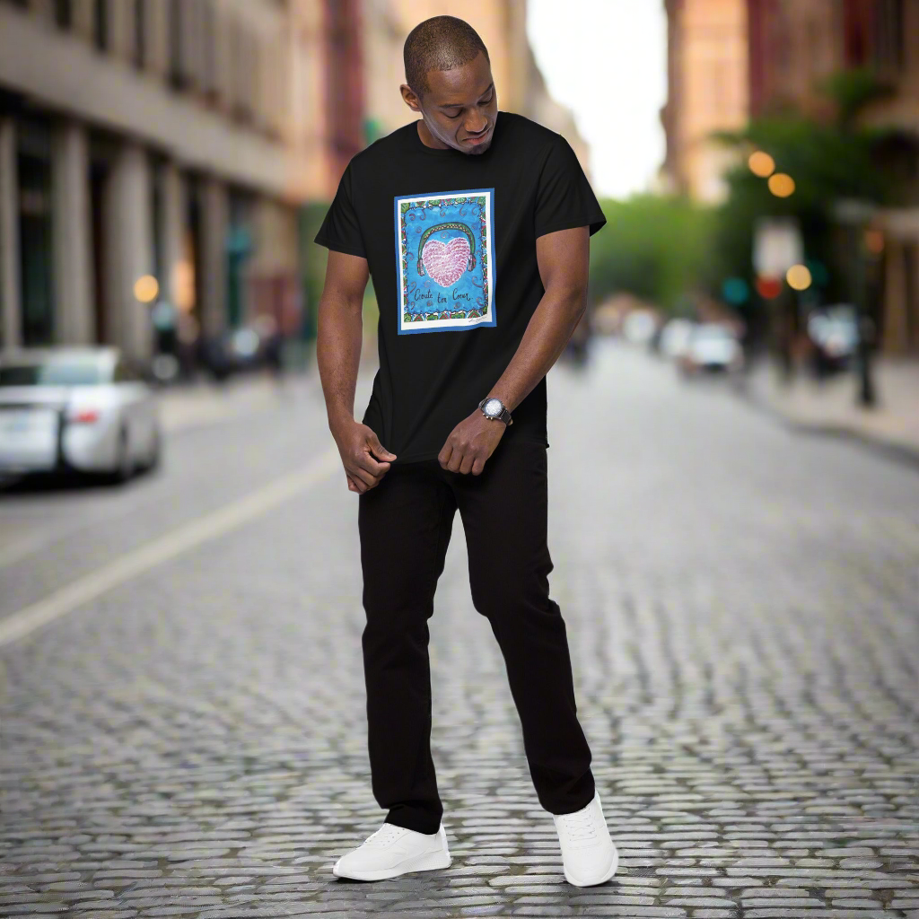 T-shirt Premium en 100% Coton homme Scan Text' 2025 "Écoute ton coeur'' Summer Times