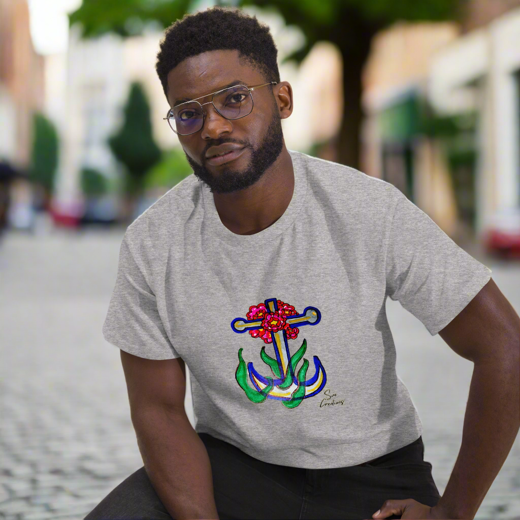 T-shirt Classic Unisexe en coton - Motif Design "Ancre fleuri" Edition 2025