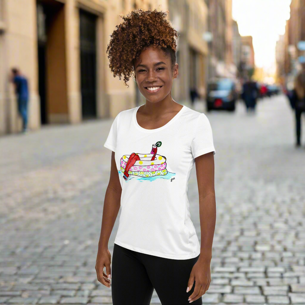 T-shirt Blanc femme Sketch - Summerland Été 2025