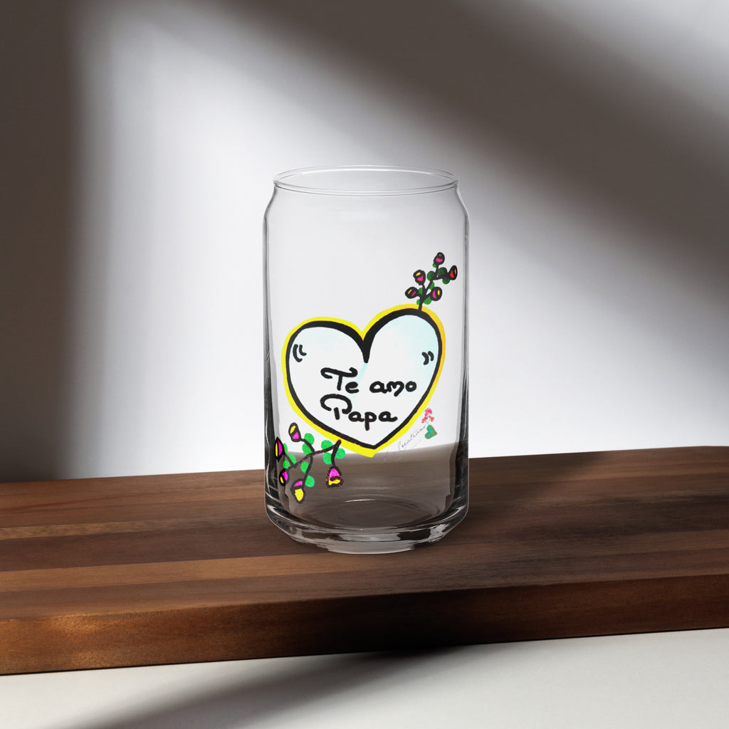 Verre en forme de canette '' Te amo Papa'' Design Special Doux Messages 2025