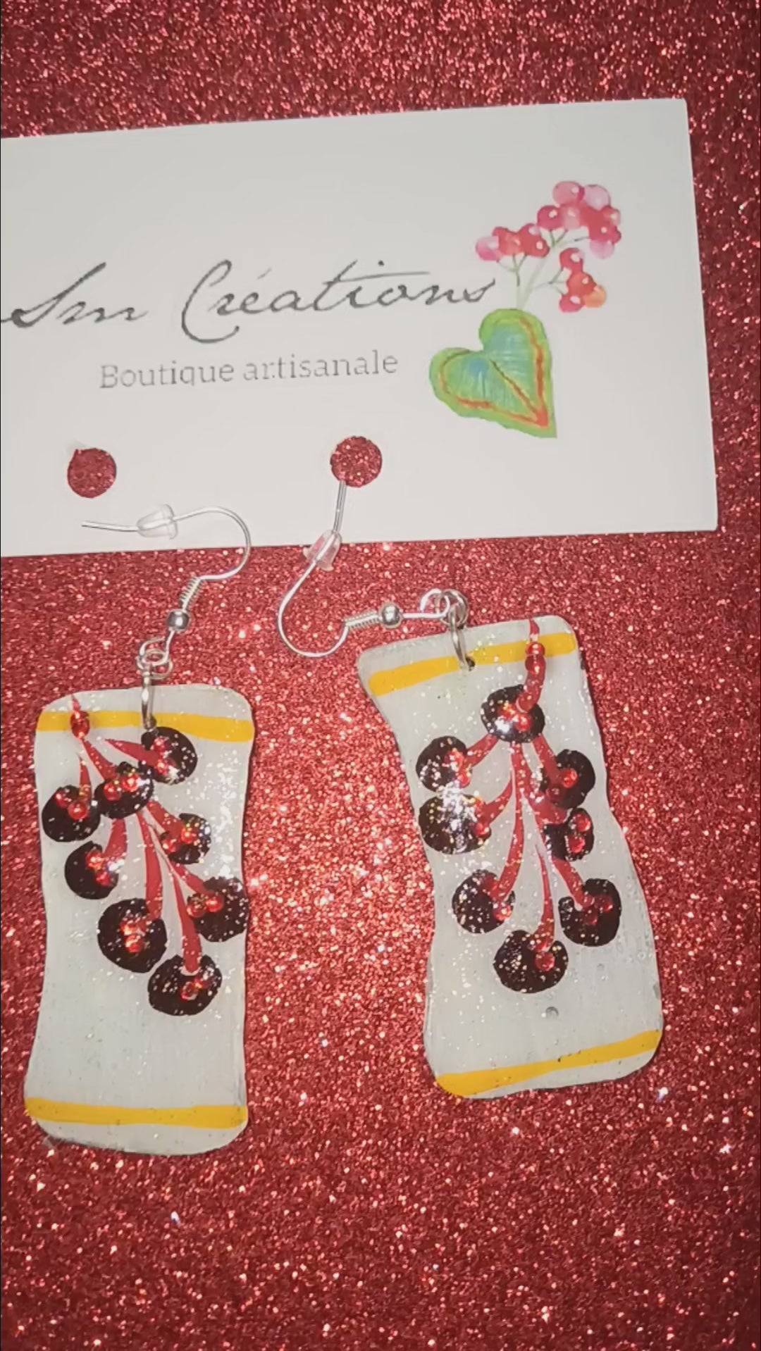 Boucle d'oreille artistique | 95% Naturel Fais Main