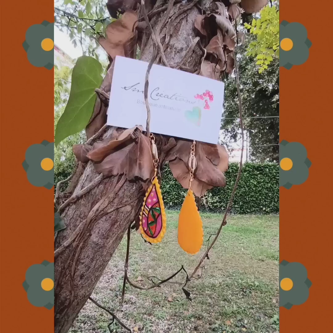 Boucle d'oreille Arte | ''Goutte d'or'' /95% Naturel