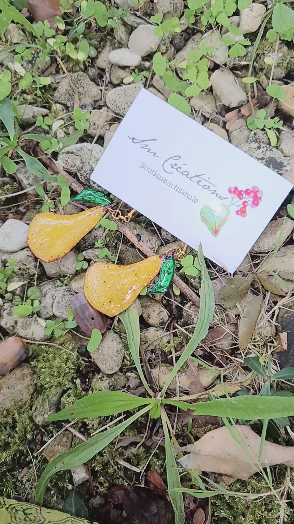 Boucle d'oreille Arte| 95% Natural | Artisanale ''Hélène''