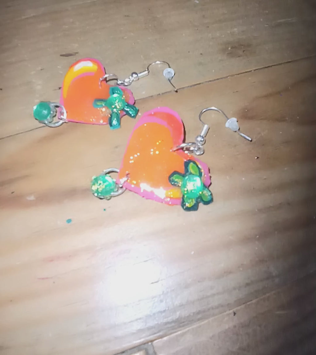 Boucle d'oreille artisanale artistique | Fin d'Octobre