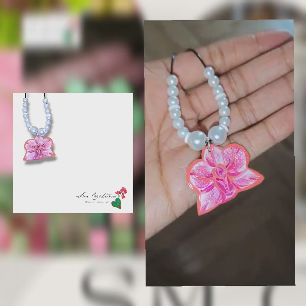 Collier Handmade ''Orchidée royale''