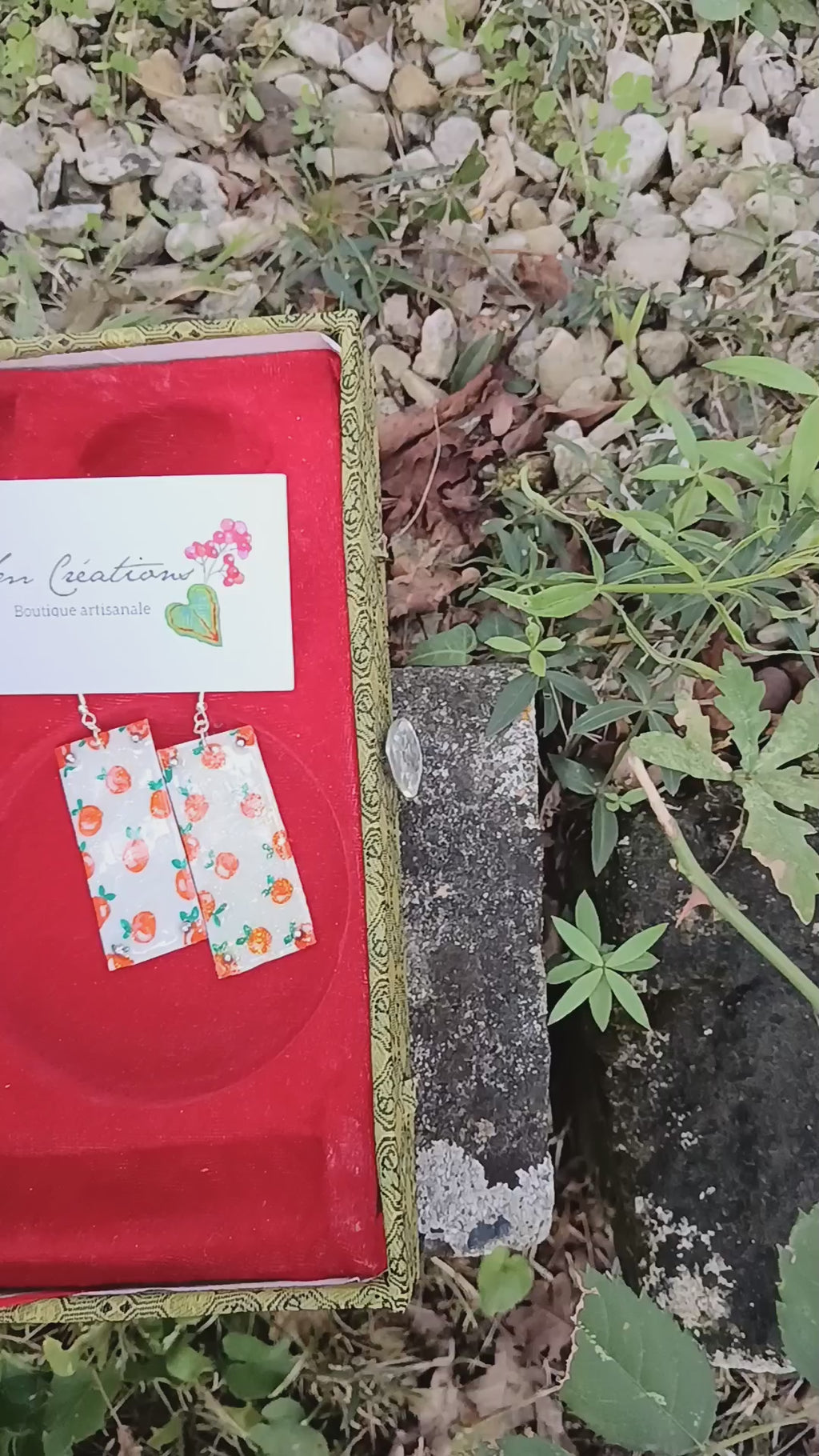 Boucle d'oreille Arte| ''Mandarinette''| 95% Naturelle