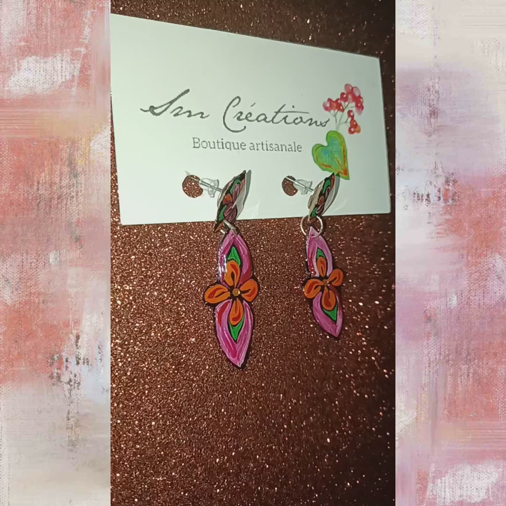Boucle d'oreille artistique |''𝖫𝗎𝗇ardizz2'' Color Pop| 95% Naturel Fais Main