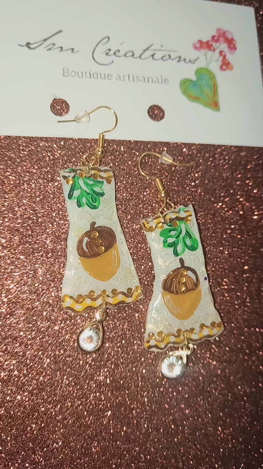 Boucle d'oreille artistique | 95% Naturel Fais Main