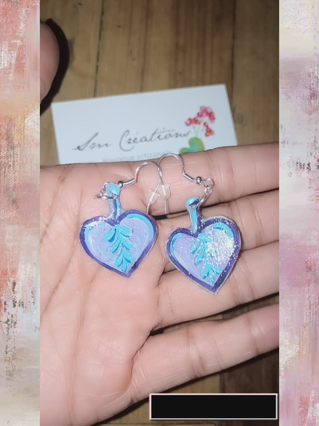 Boucle d'oreille artistique | 95% Naturel Fais Main