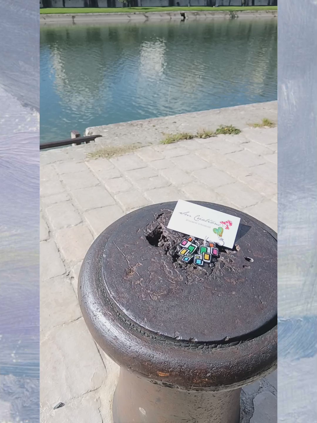 Boucle d'oreille artisanale Arte| ''L'algo rythme?" 95% Naturel