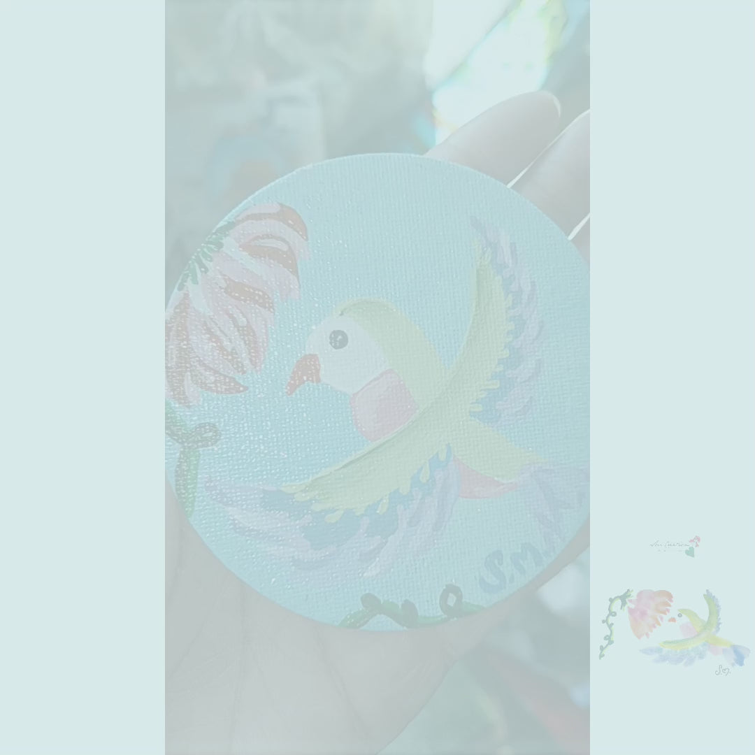 Peinture décoratif joviale ''Flowers calling''| Signé Sm