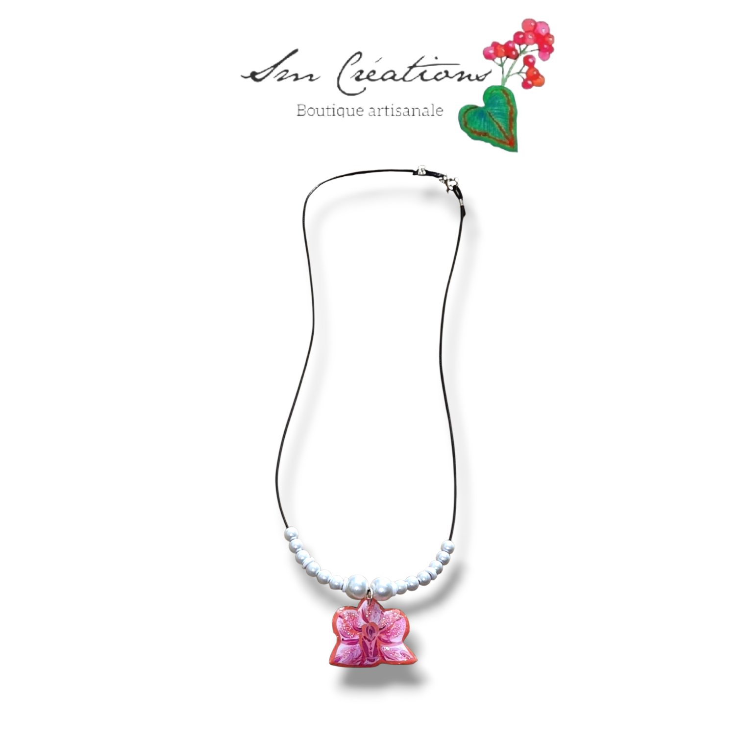 Collier Handmade ''Orchidée royale''