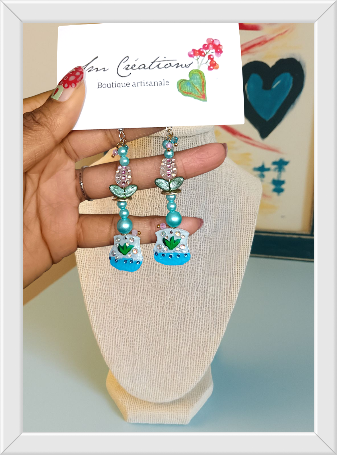 Boucle d'oreille artisanale | Arte| ''Petit pot de fleur'' E25/26
