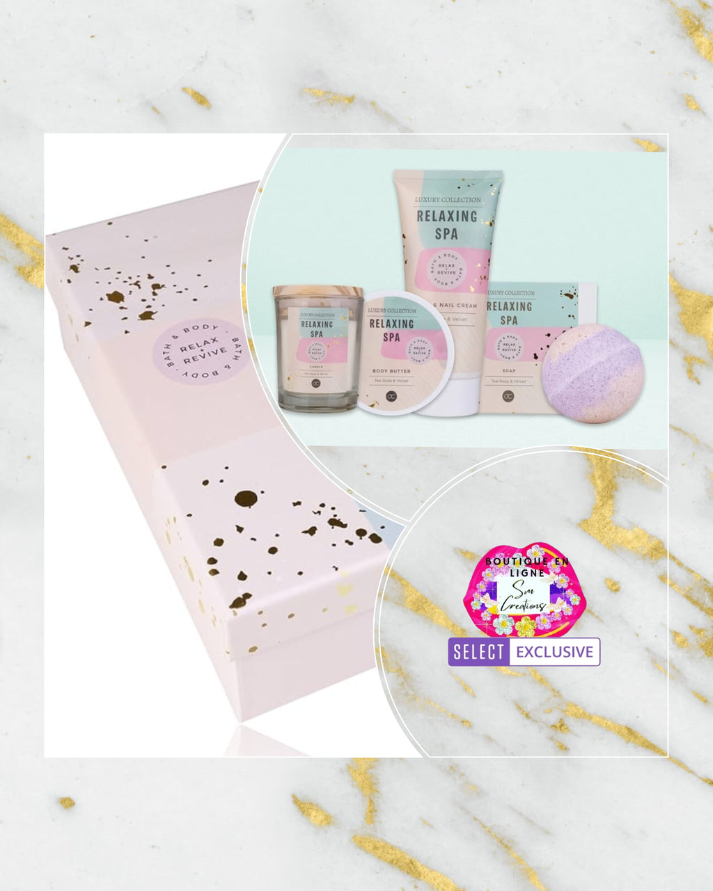Cofffret Cadeau Beauté pour femme | 4 en 1 | ''Relaxing Spa'' | Sélection SMC