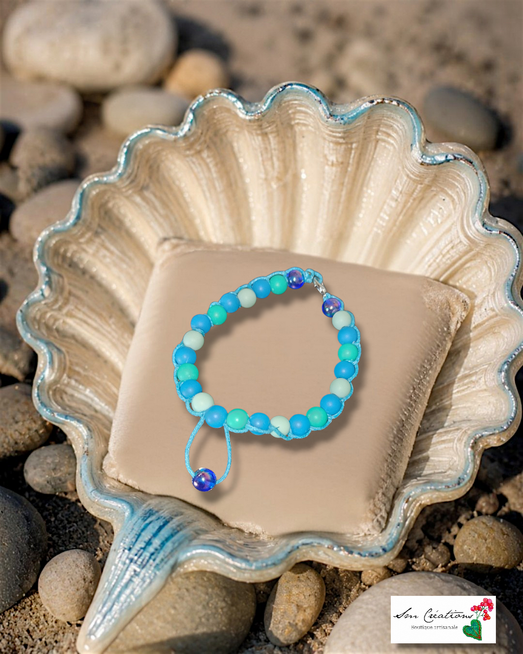Bracelets artisanales Coloris Cian des mers - Bohème Chic