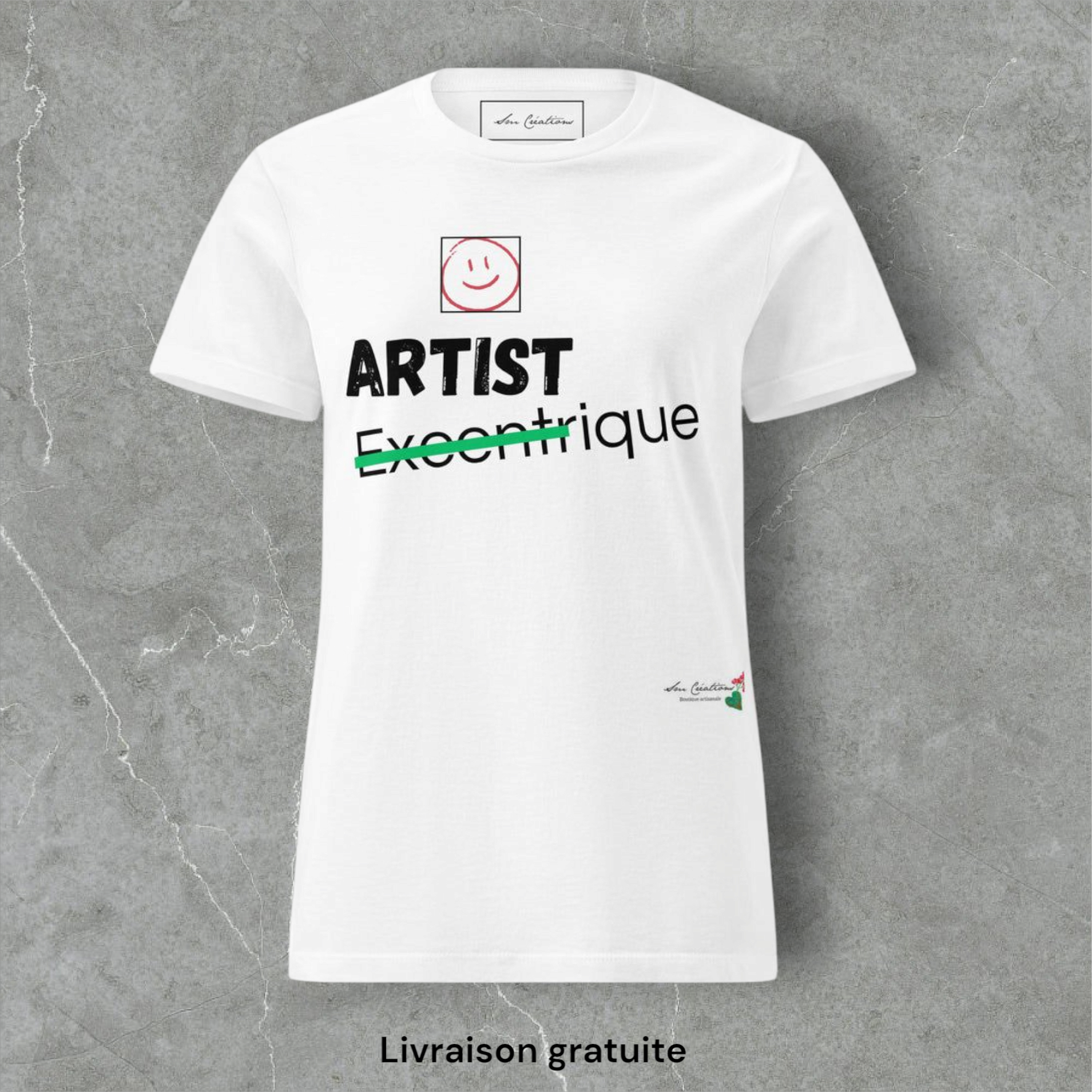 T-shirt classique softstyle femme '' Artistique'' Tendance Message du Coeur 2025