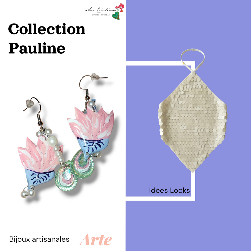 Boucle d'oreille artistique |''Lotus 💜 ''| 95% Naturel Fais Main - Arte chic