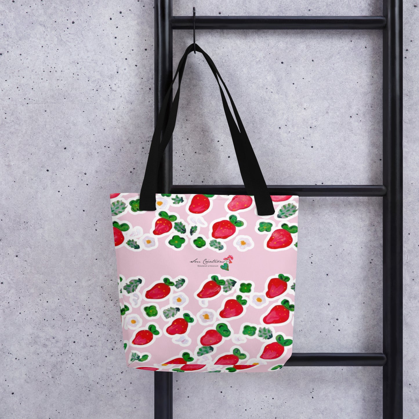 Tote bag "Douceur de Printemps" Full Print Design Unique 2025 Spring Summer - Strawberry