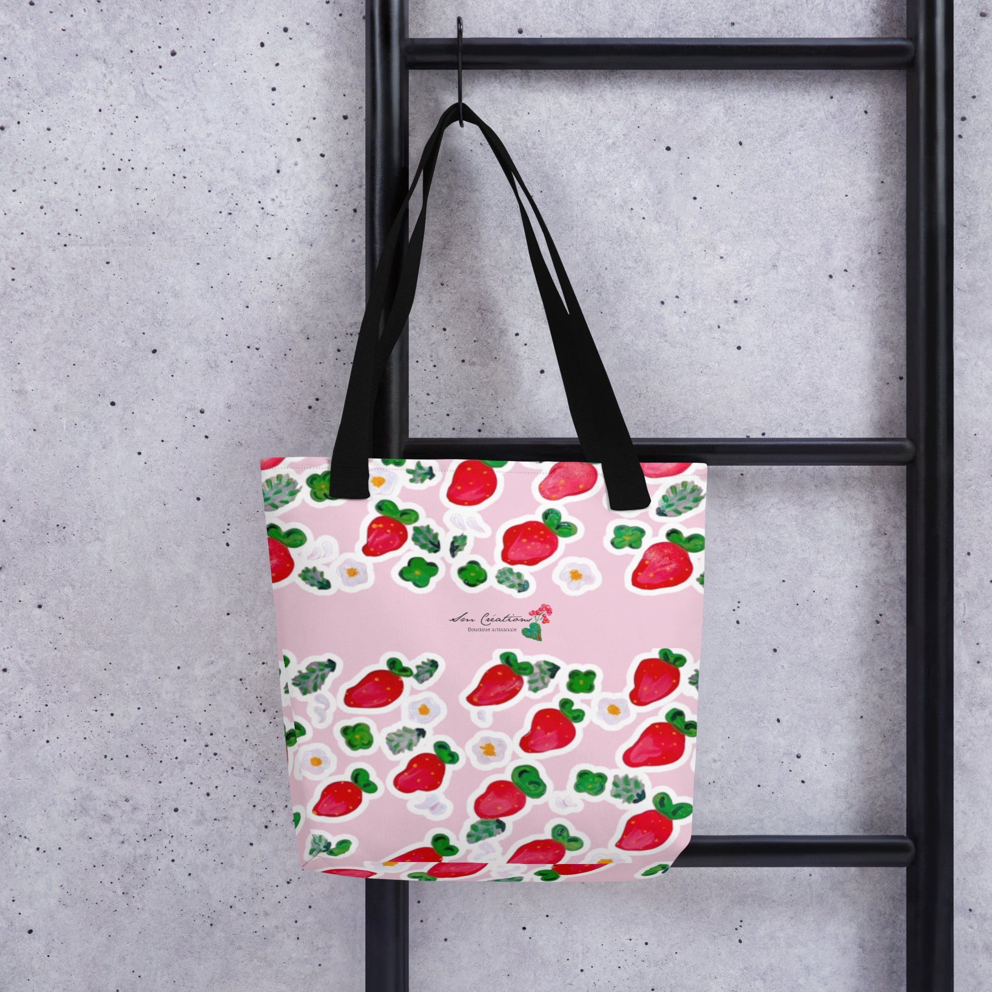 Tote bag "Douceur de Printemps" Full Print Design Unique 2025 Spring Summer - Strawberry