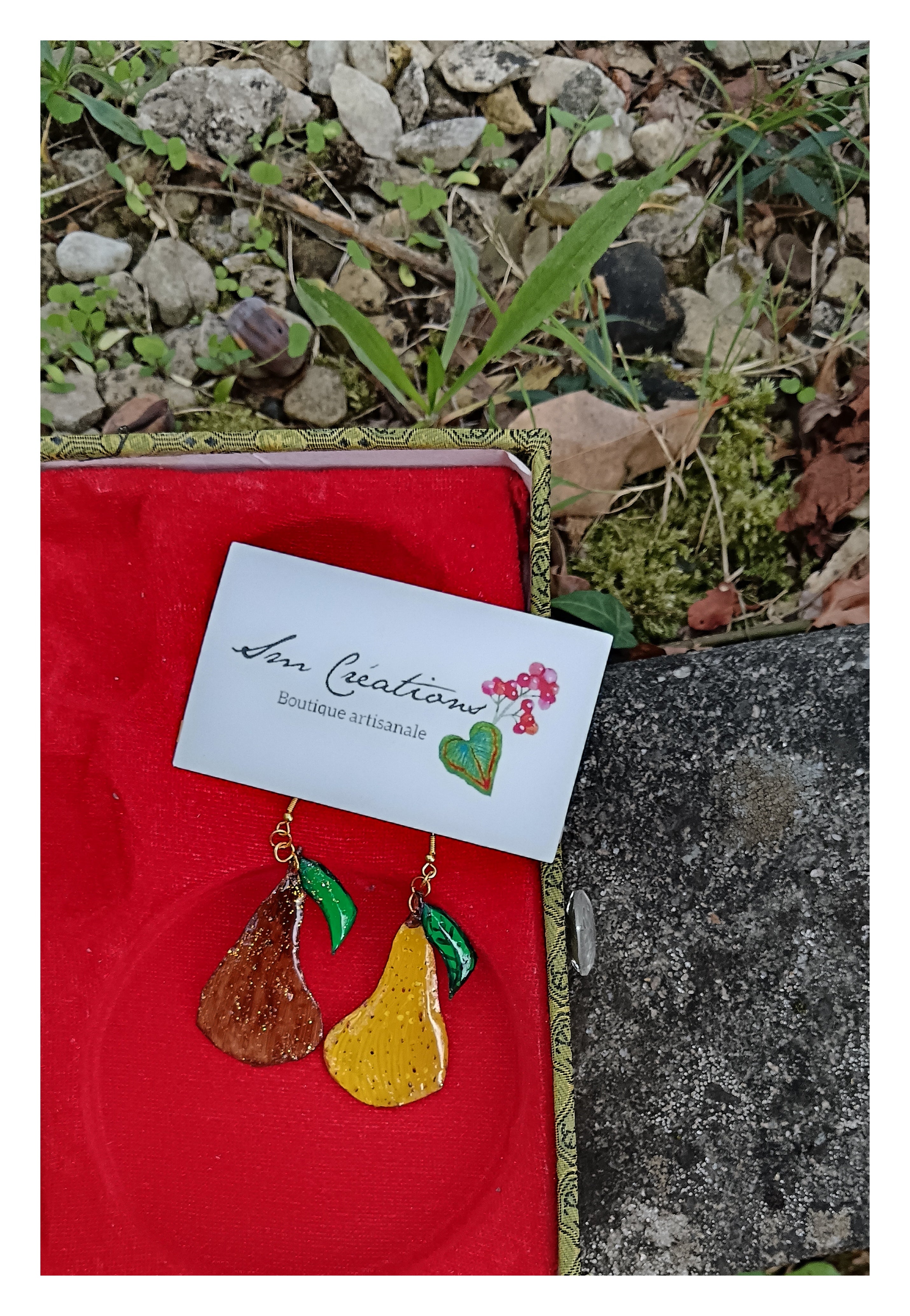 Boucle d'oreille Arte| 95% Natural | Artisanale ''Hélène''