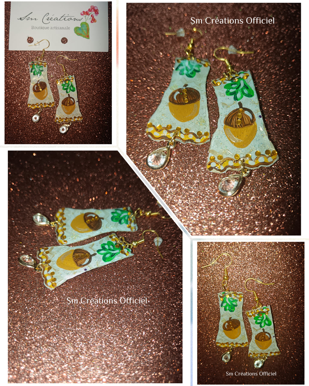 Boucle d'oreille artistique | 95% Naturel Fais Main