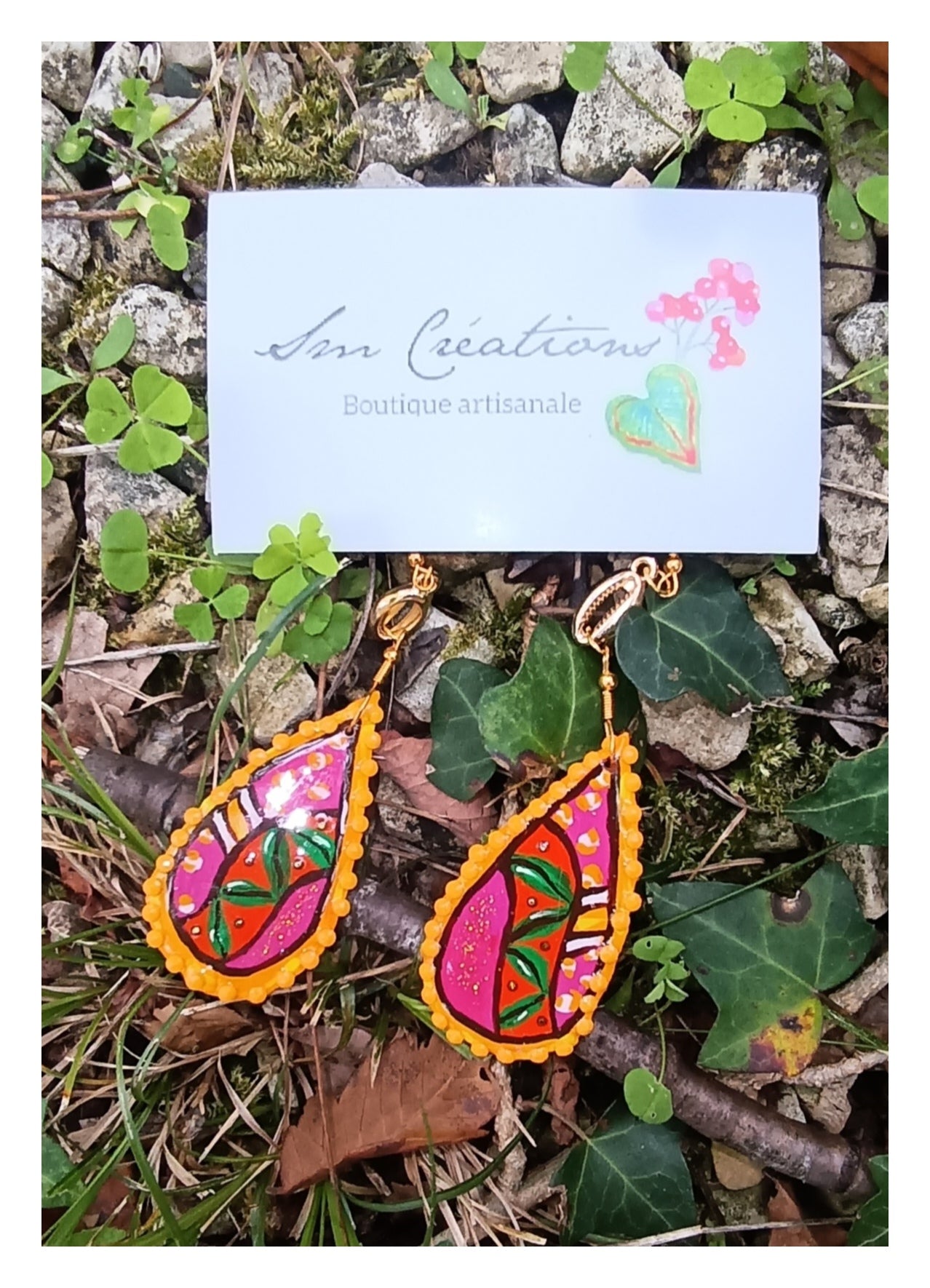 Boucle d'oreille Arte | ''Goutte d'or'' /95% Naturel