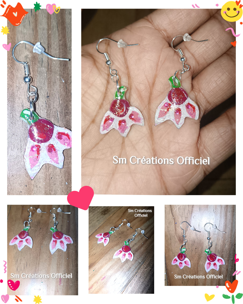 Boucle d'oreille artistique | 95% Naturel/ Fais main