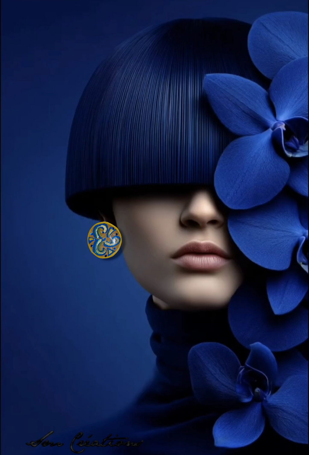Boucle d'oreille artistique |''Boutons rosaces'' Color Pop| 95% Naturel Fais Main