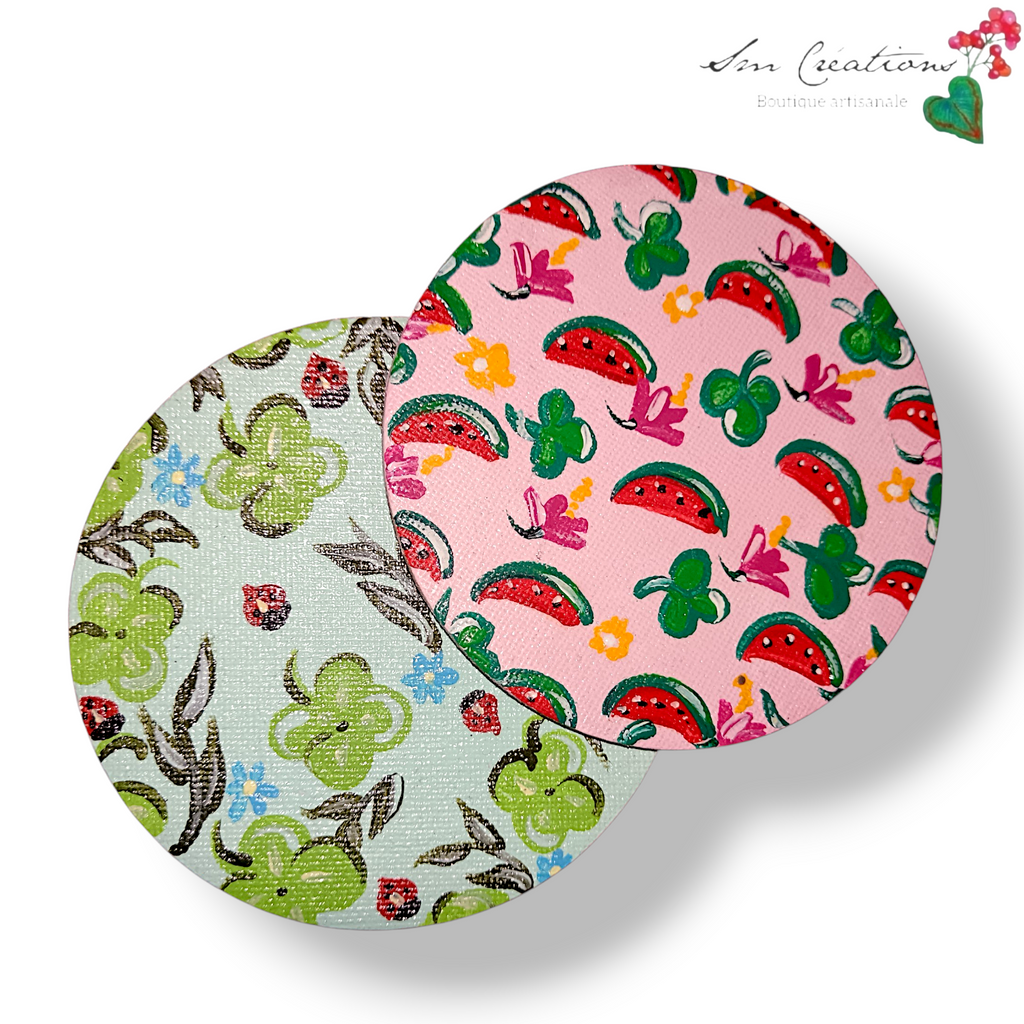 Duo de magnets décoratifs artisanaux – « Évasion Tropicale »