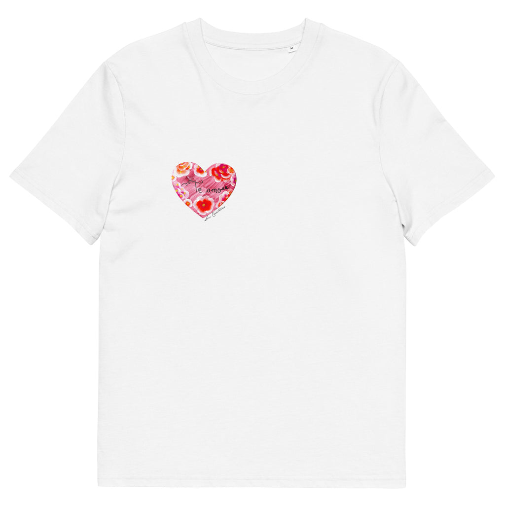 T-shirt unisexe en coton biologique "Te Amo" Design Spring Summer 2025