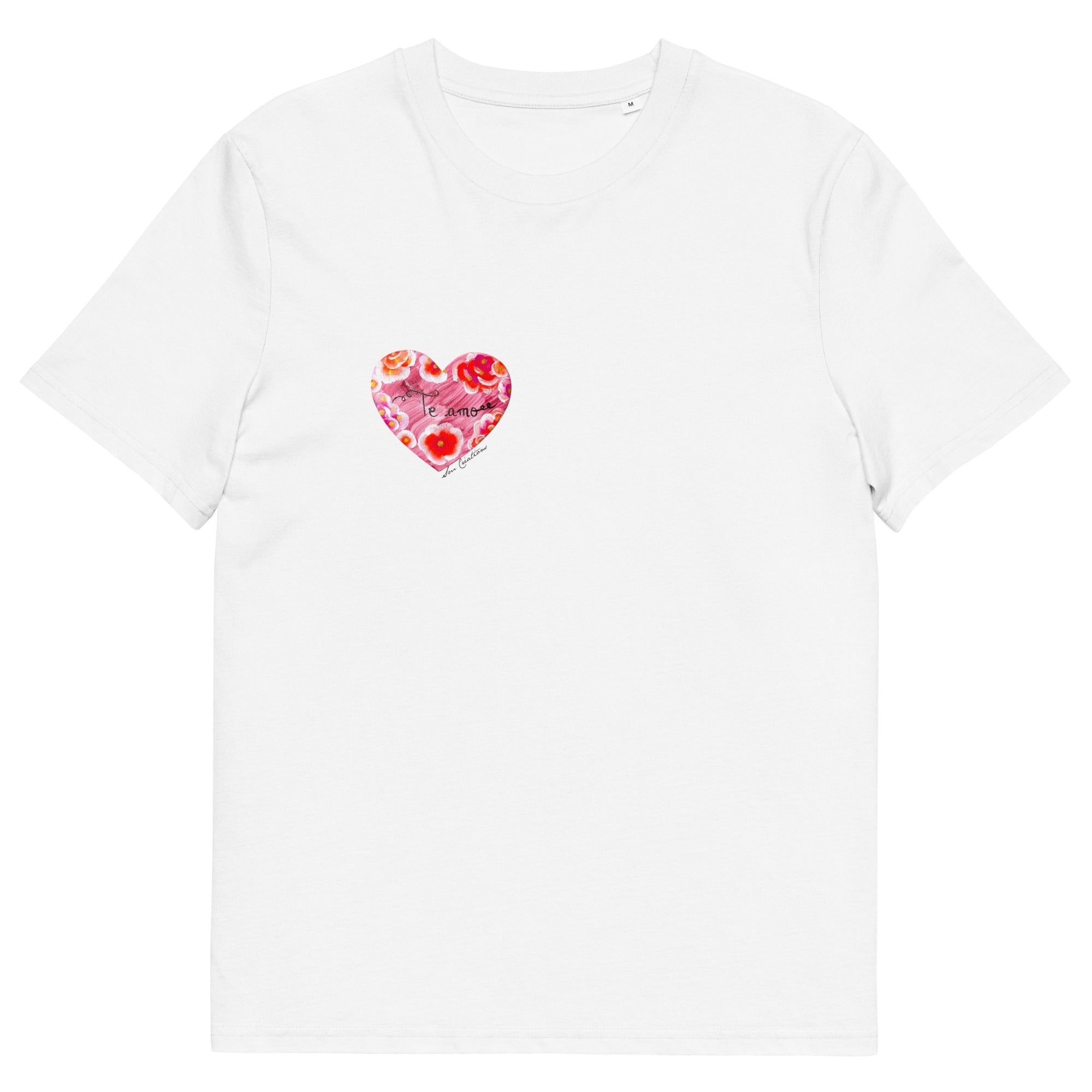 T-shirt unisexe en coton biologique "Te Amo" Design Spring Summer 2025