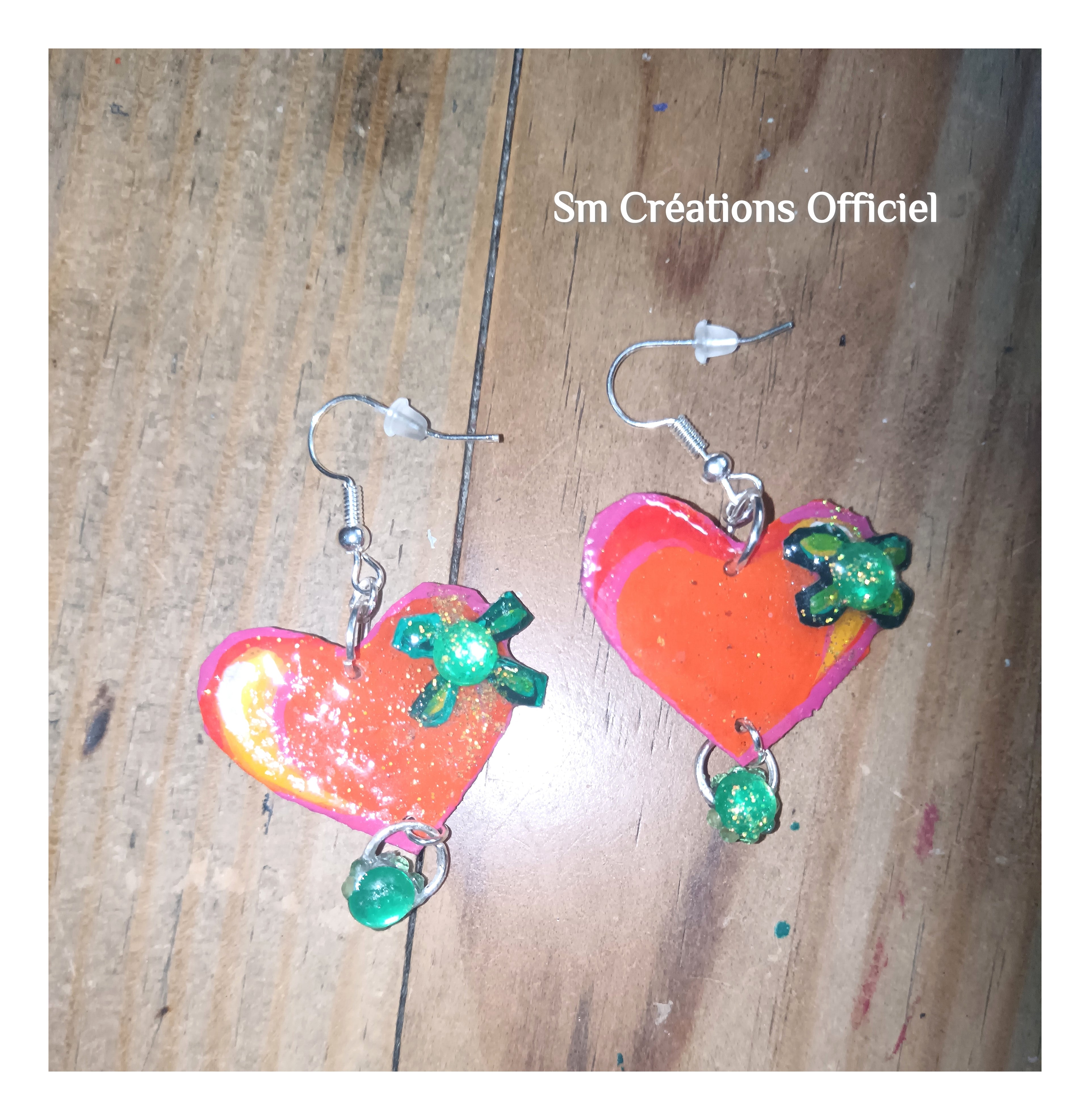 Boucle d'oreille artisanale artistique | Fin d'Octobre