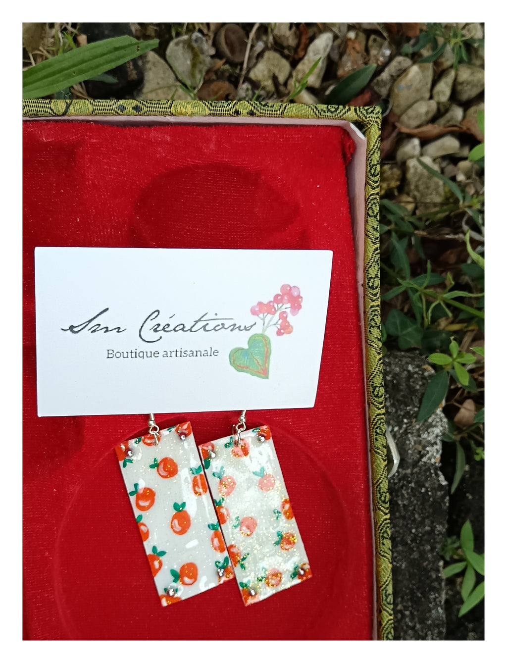 Boucle d'oreille Arte| ''Mandarinette''| 95% Naturelle