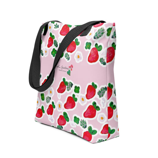 Tote bag "Douceur de Printemps" Full Print Design Unique 2025 Spring Summer - Strawberry