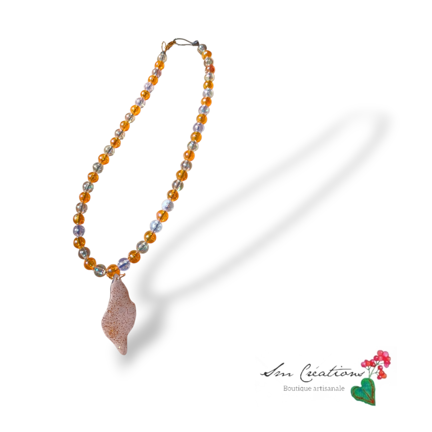 Collier artisanal "Fragment de plage" Pièce unique