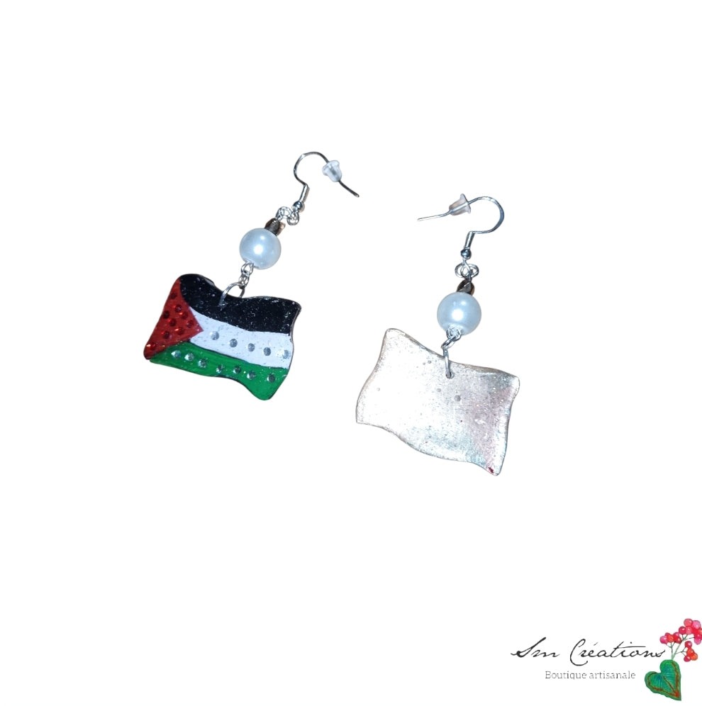 Boucles d'oreilles « Drapeau de Palestine » – Édition unique