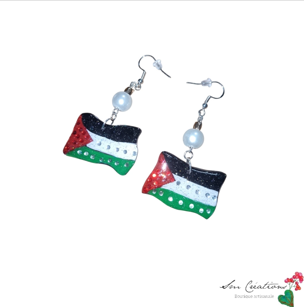 Boucles d'oreilles « Drapeau de Palestine » – Édition unique