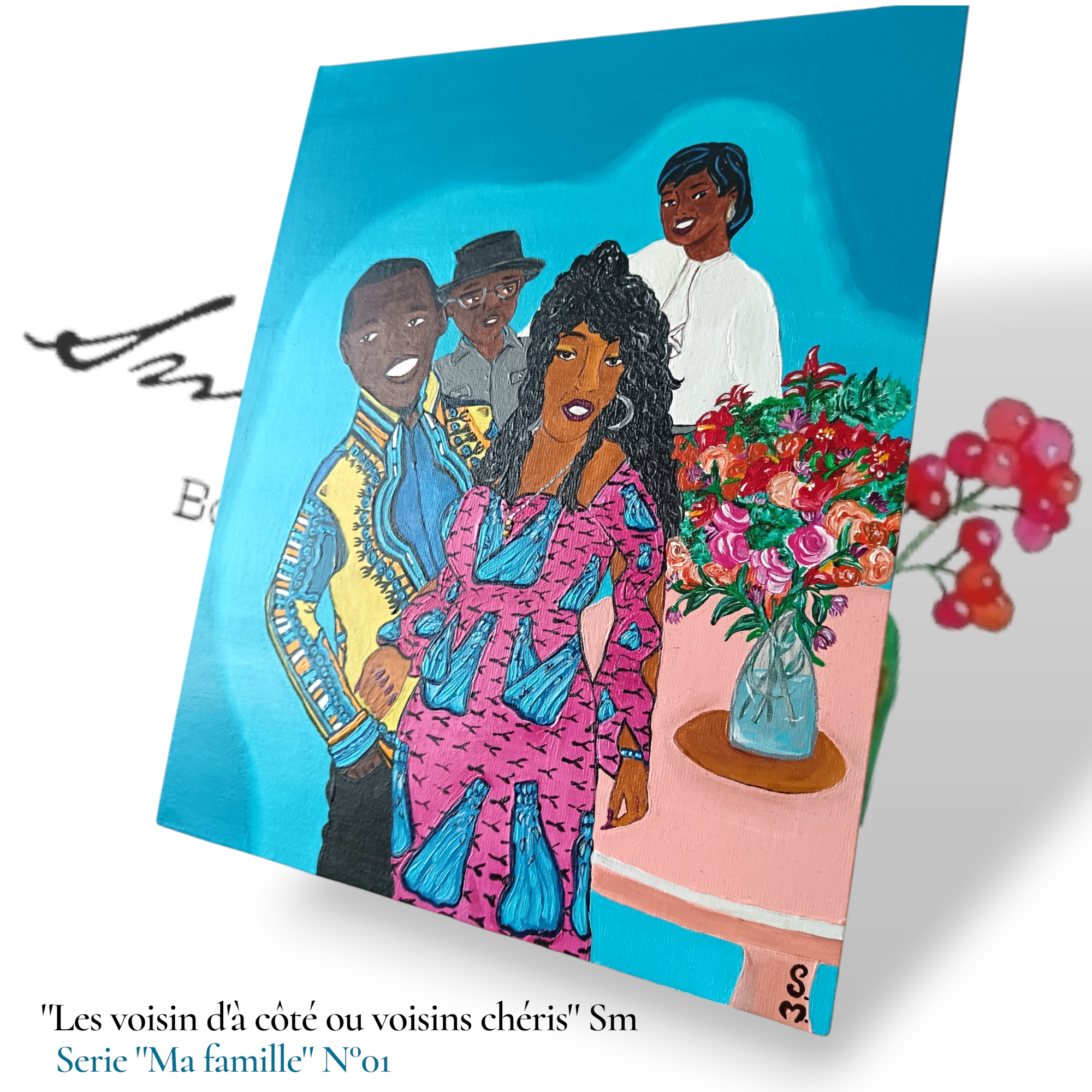 Tableau édition limitée ''Les voisins d'à côté ou voisins chéris'' Exemplaire unique signé avec certificat d'authenticité/ Année 2026/ N°01
