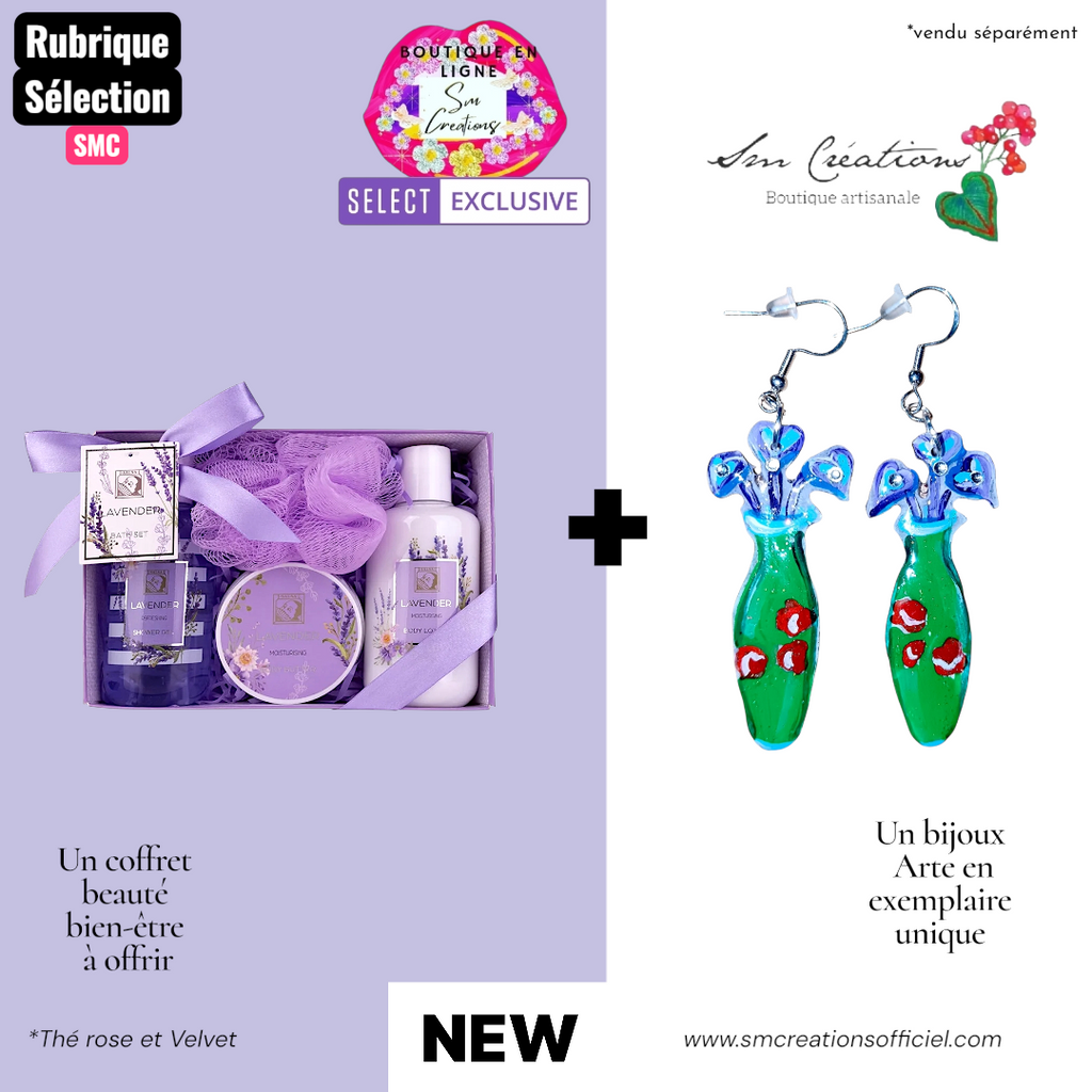 Cofffret Cadeau Beauté pour femme | 4 en 1 | ''Spéciale Lavande'' | Sélection SMC