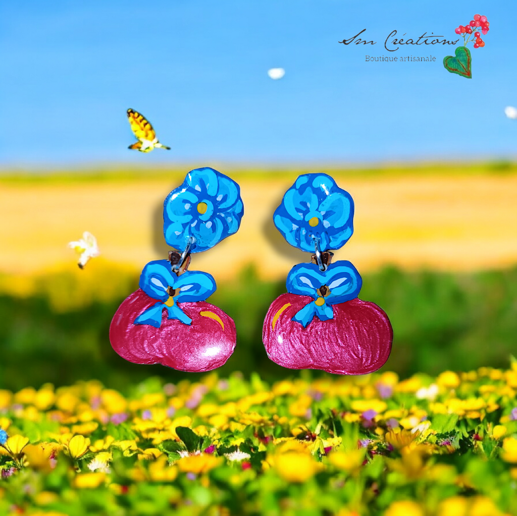Boucle d'oreille Arte| ''Pomme 𝗍𝗈𝗆𝖺𝗍𝖾 ''95% Naturelle