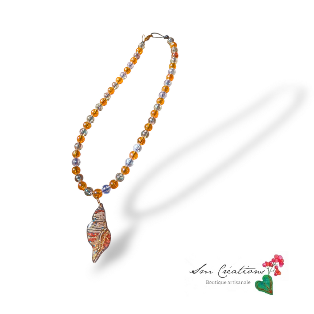 Collier artisanal "Fragment de plage" Pièce unique