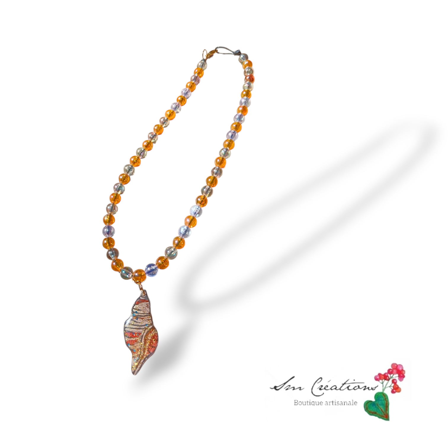 Collier artisanal "Fragment de plage" Pièce unique